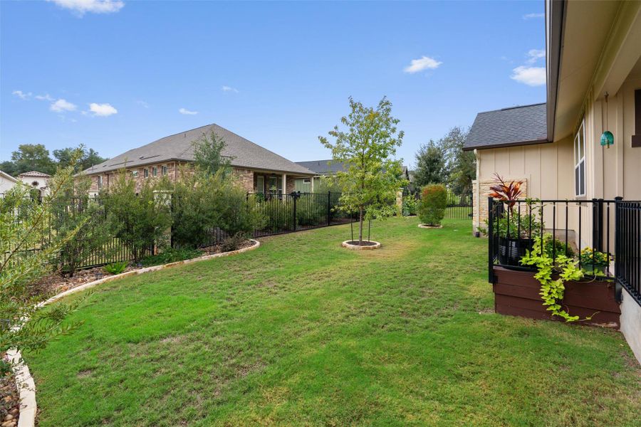 Exterior details and patio area of a home in Traditional at Kissing Tree, San Marcos (Image 25). Exterior details and patio area of a home in Traditional at Kissing Tree, San Marcos (Image 25).