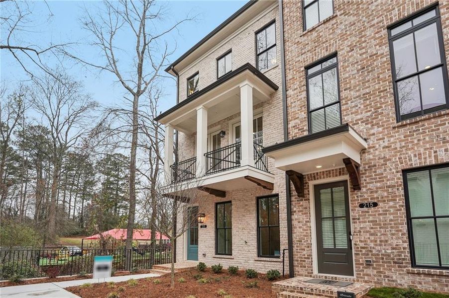 Exterior details and patio area of a home in Byers Park, Alpharetta (Image 25).