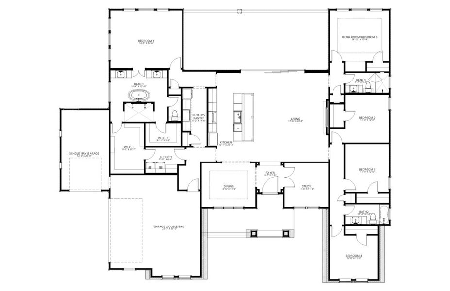 2D floor plan layout for the Frio II by Flintrock Builder in King Oaks, Salado, TX (Image 4). 2D floor plan layout for the Frio II by Flintrock Builder in King Oaks, Salado, TX (Image 4).