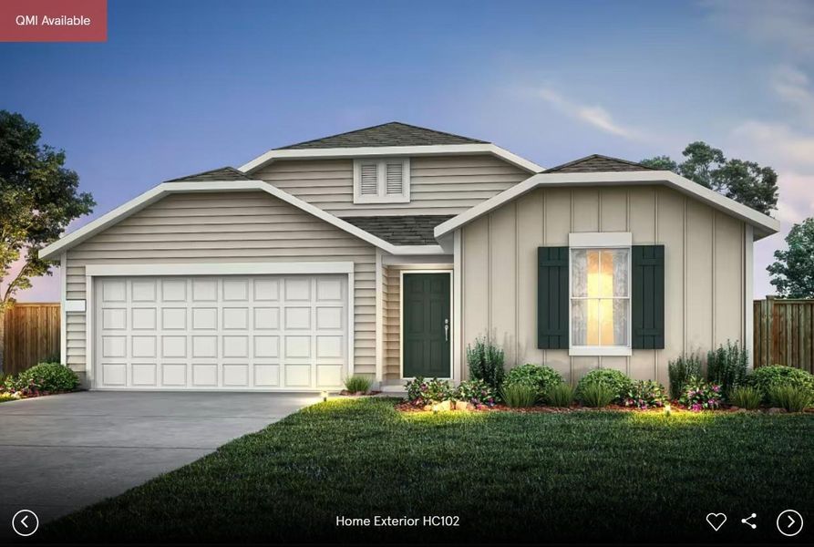Front exterior of a new home in Skyview, Belton, TX, highlighting curb appeal (Image 1). Front exterior of a new home in Skyview, Belton, TX, highlighting curb appeal (Image 1).