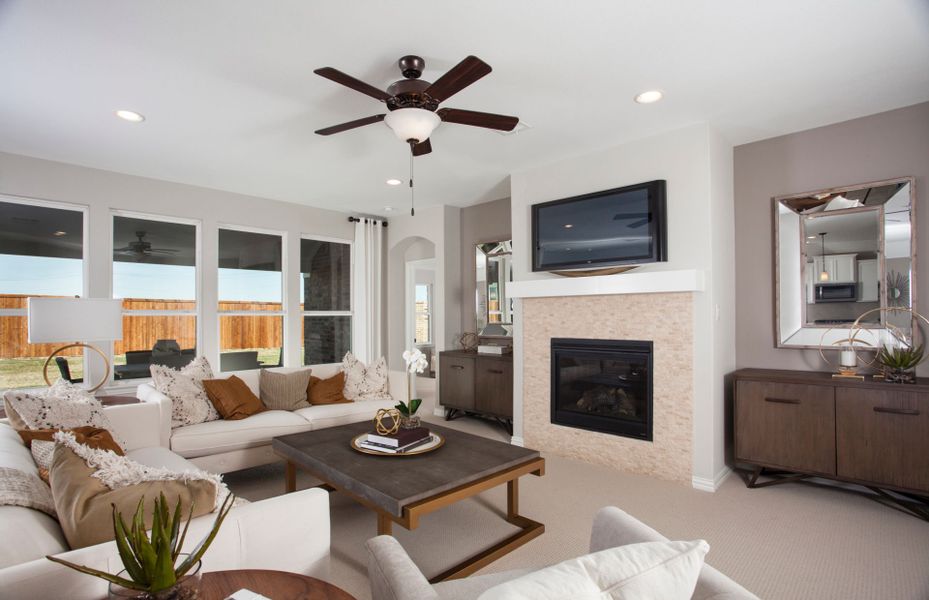 Optional stone fireplace in gathering room