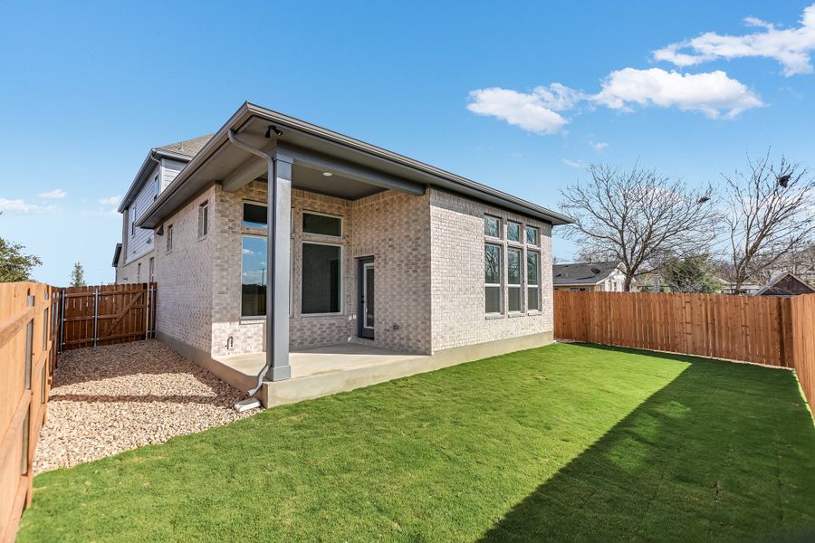 Exterior details and patio area of a home in South Brook, Leander (Image 3). Exterior details and patio area of a home in South Brook, Leander (Image 3).