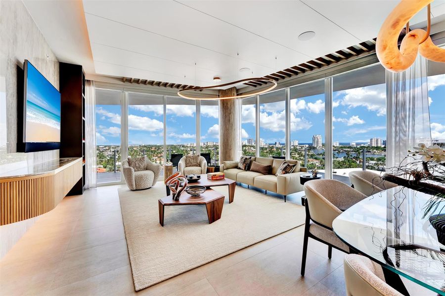 Furnished interior view inside a new home in , Fort Lauderdale (Image 58).