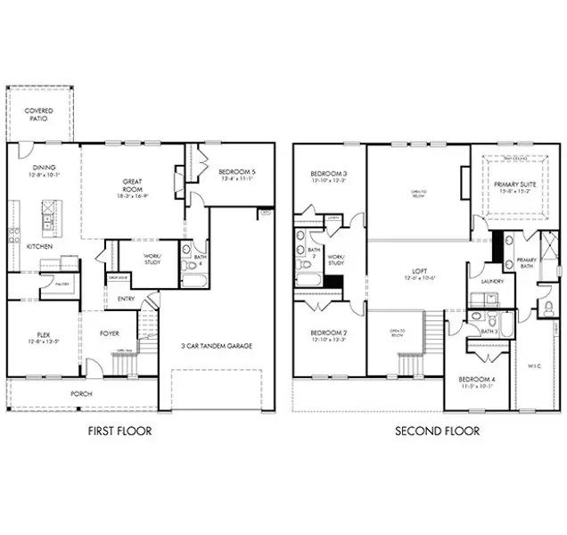 2D floor plan layout of this home in Vines at Mill Creek - Legacy Series, Braselton, GA (Image 3).
