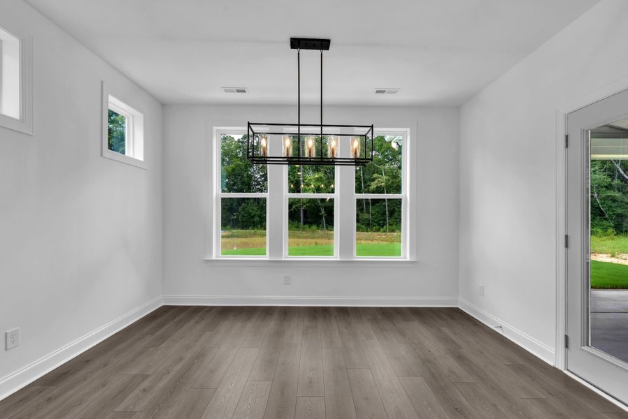 Representative unfurnished interior of a home built from the The Hampton by RobuckHomes in Kennebec Crossing, Angier (Image 106). Representative unfurnished interior of a home built from the The Hampton by RobuckHomes in Kennebec Crossing, Angier (Image 106).