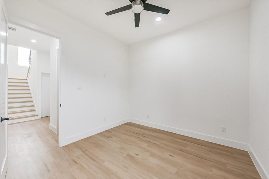 Back view of the first floor bedroom.