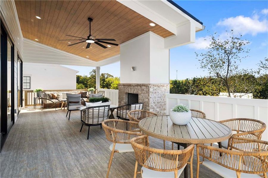 Exterior details and patio area of a home in Echo at Crabapple, Milton (Image 24).
