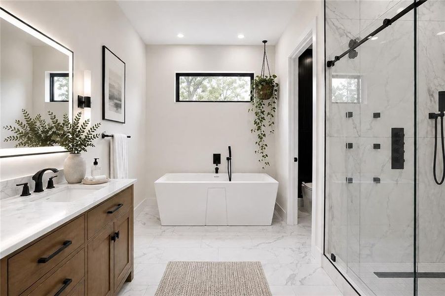 Furnished interior view inside a new home in , Atlanta (Image 9).