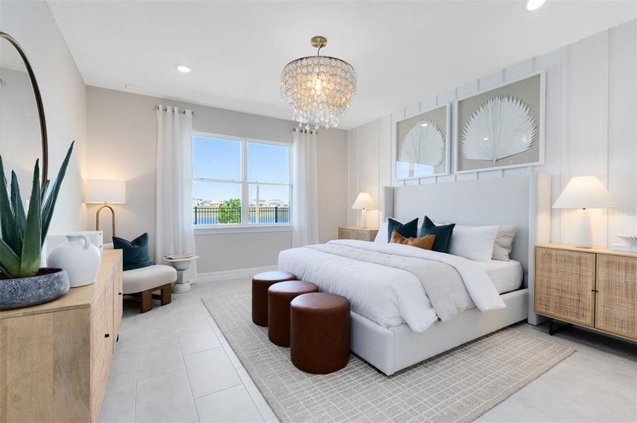 Model Home Design Only. Pictures and furnishings are for illustrative purposes only. Elevations, colors and options may vary. Furniture is for model home staging only.