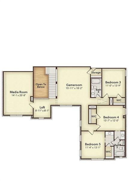 2D floor plan layout of this home in Ridge Park Estates, Royse City, TX (Image 5). 2D floor plan layout of this home in Ridge Park Estates, Royse City, TX (Image 5).