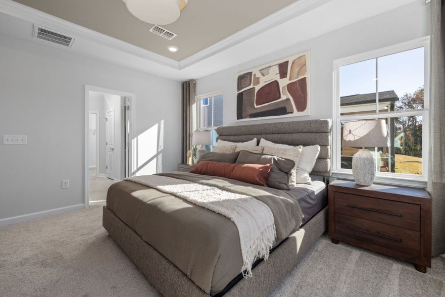 Furnished interior view inside a new home in Exchange at 401, Raleigh (Image 13).