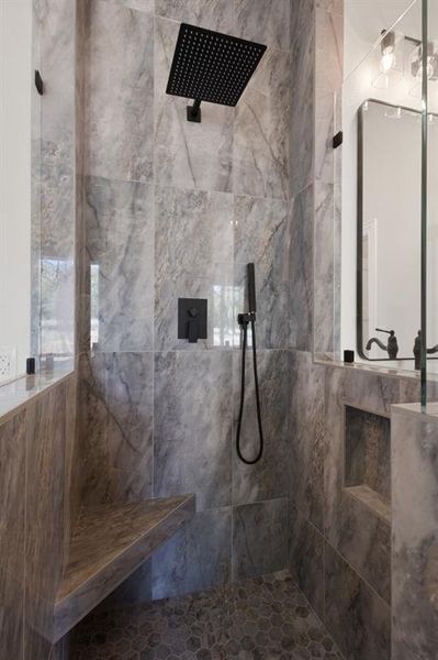 Full bath featuring walk in shower