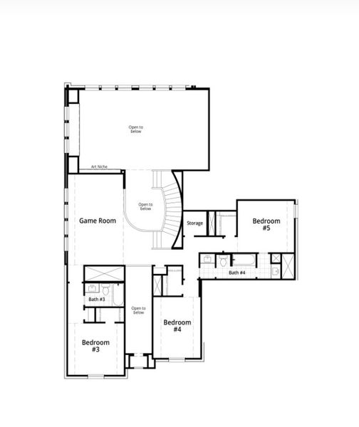 2D floor plan layout for the Royston Plan by Highland Homes in Mosaic: Artisan Series - 60ft Lots, Prosper, TX (Image 18). 2D floor plan layout for the Royston Plan by Highland Homes in Mosaic: Artisan Series - 60ft Lots, Prosper, TX (Image 18).
