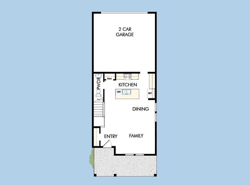 2D floor plan layout for the The Sloane by David Weekley Homes in Heritage Green – The Cottage Collection, Columbia, TN (Image 3). 2D floor plan layout for the The Sloane by David Weekley Homes in Heritage Green – The Cottage Collection, Columbia, TN (Image 3).