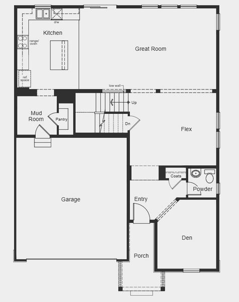 2D floor plan layout for the Plan 2651 Modeled by KB Home in Murphy Creek Reserve, Aurora, CO (Image 16).