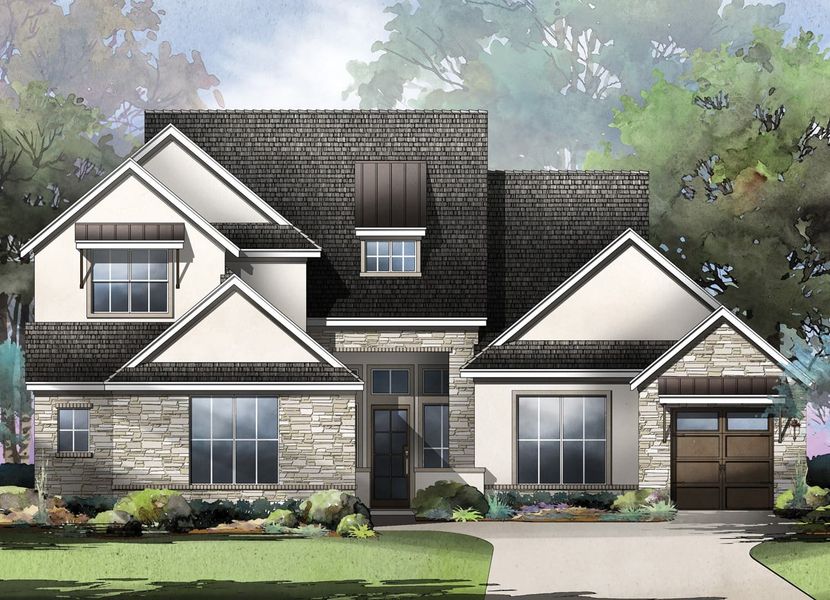 Baton Rogue Floor Plan in The Colony, Bastrop TX | Sitterle Homes Elevation B