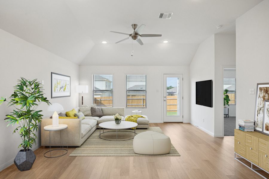 Living Room in the Redbud home plan by Trophy Signature Homes - REPRESENTATIVE PHOTO