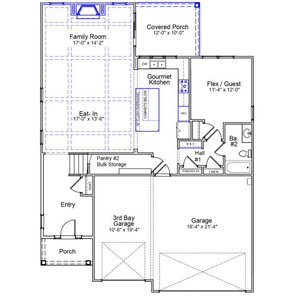 2D floor plan layout of this home in East Wynd, Hampstead, NC (Image 3).