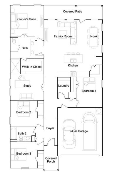 2D floor plan layout of this home in Southern Pointe, College Station, TX (Image 2). 2D floor plan layout of this home in Southern Pointe, College Station, TX (Image 2).