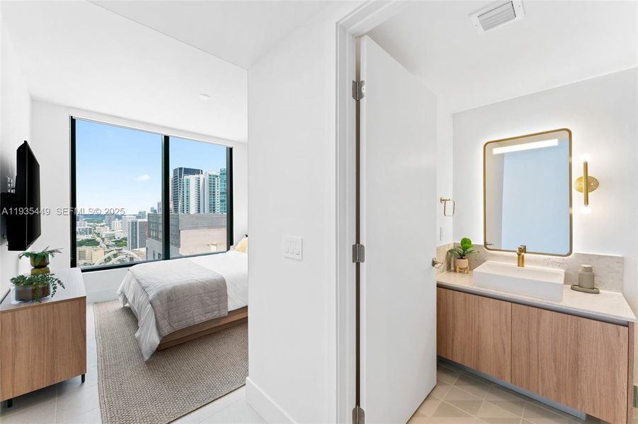 Furnished interior view inside a new home in , Miami (Image 13).