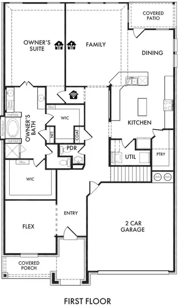2D floor plan layout for the Preston by Impression Homes in Arcadia Trails, Balch Springs, TX (Image 3). 2D floor plan layout for the Preston by Impression Homes in Arcadia Trails, Balch Springs, TX (Image 3).