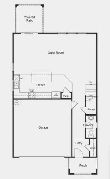 2D floor plan layout for the Plan 2063 by KB Home in Skyline Village Prelude, San Tan Valley, AZ (Image 3).