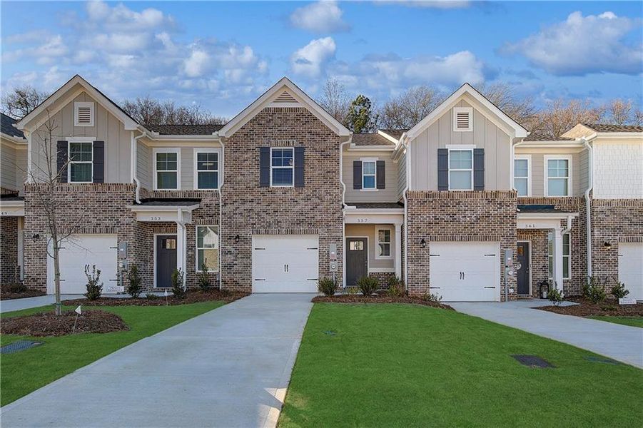 Front exterior of a new home in Avery Landing, McDonough, GA, highlighting curb appeal (Image 21).