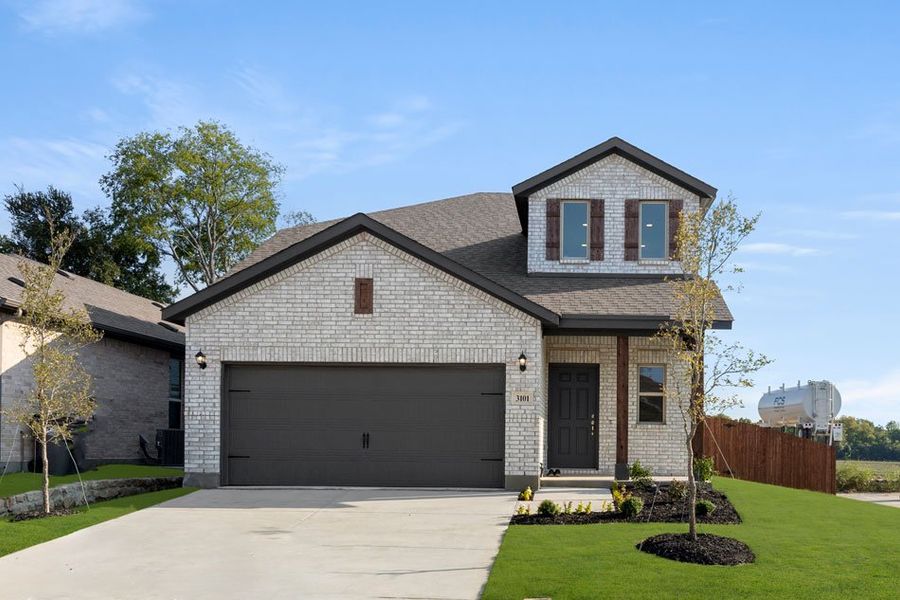 Representative exterior photo of a completed home built from the Maple by Impression Homes in Bryant Farms, Melissa, TX (Image 1). Representative exterior photo of a completed home built from the Maple by Impression Homes in Bryant Farms, Melissa, TX (Image 1).