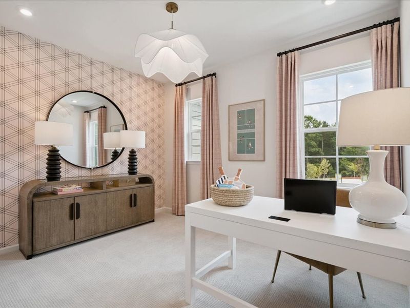 Representative furnished interior of a home built from the Catawba by Tri Pointe Homes in Millstone, Cramerton (Image 30).
