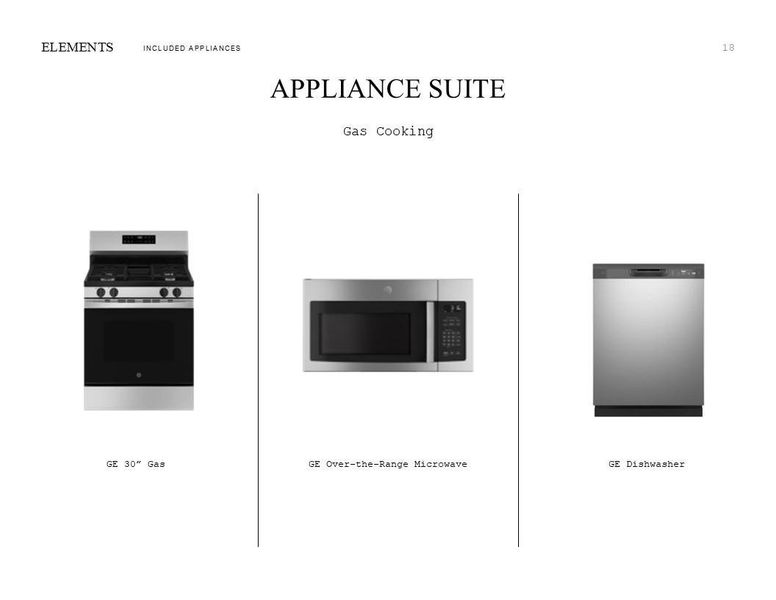 Elements Look Palette 1: Appliance Selection Sheet (*Artist rendering used for illustration purposes only.)