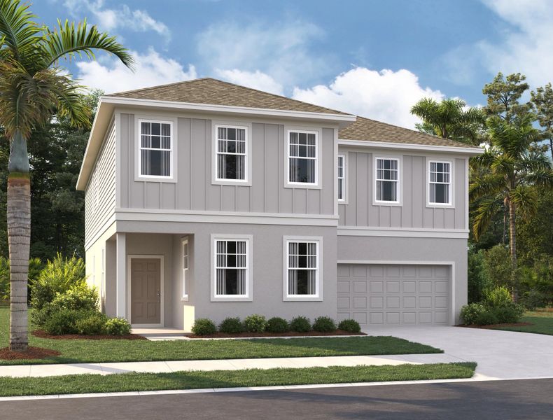 Representative exterior photo of a completed home built from the Moseley by Ashton Woods in Sunbrooke, St. Cloud, FL (Image 17).