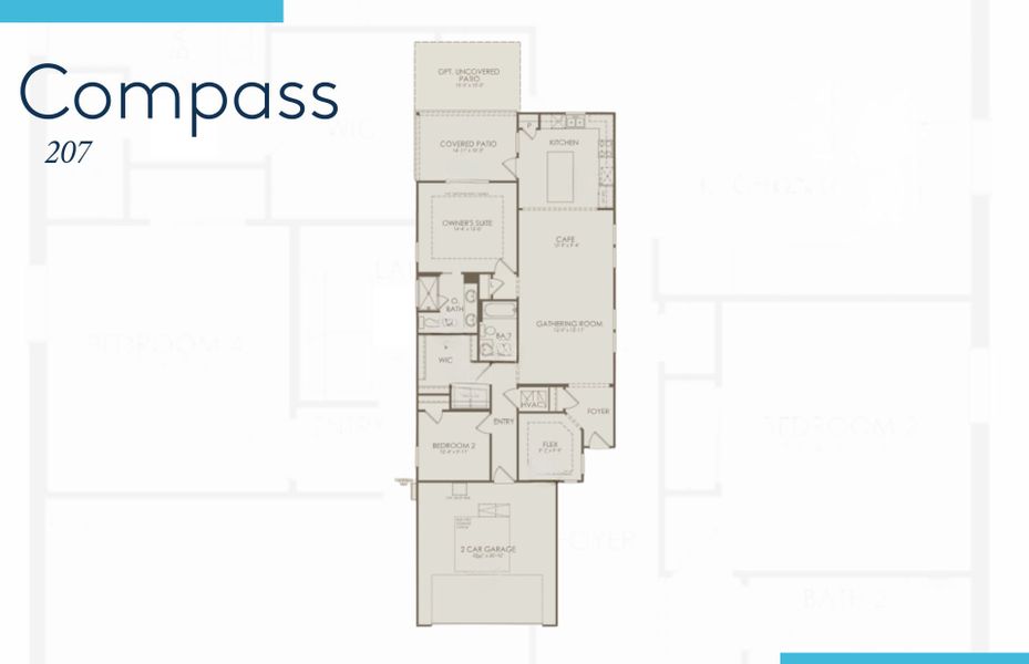 2D floor plan layout of this home in Del Webb Wilmington at Mallory Creek, Leland, NC (Image 2).