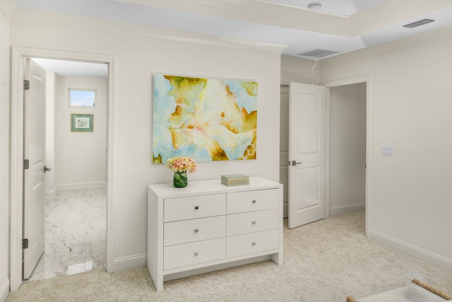 Representative furnished interior of a home built from the Miramar by Riverside Homes in Mariposa at EverRange, Jacksonville (Image 63).