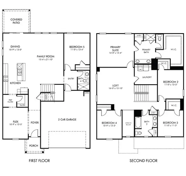 2D floor plan layout of this home in Waterside - Coastline Series, Longs, SC (Image 2). 2D floor plan layout of this home in Waterside - Coastline Series, Longs, SC (Image 2).