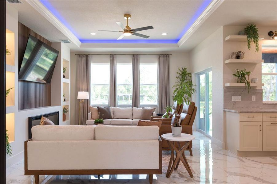 Furnished interior view inside a new home in , Dunnellon (Image 38).