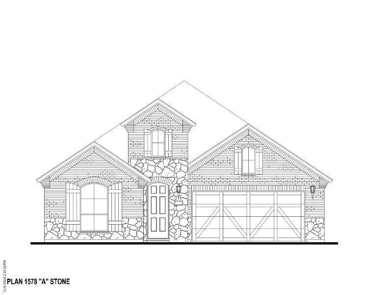 Plan 1578 Elevation A w/ Stone