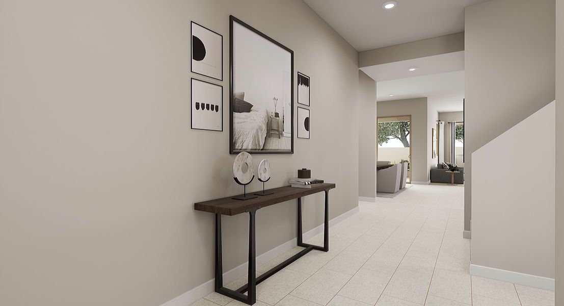 Representative furnished interior of a home built from the Mahogany Plan 40-8 by Tri Pointe Homes in Waterston Central, Gilbert (Image 3).