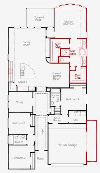 2D floor plan layout of this home in Bridgeland 55', Cypress, TX (Image 5). 2D floor plan layout of this home in Bridgeland 55', Cypress, TX (Image 5).