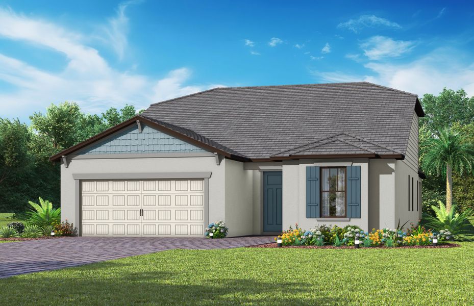 Representative exterior photo of a completed home built from the Mystique Grande by Del Webb in Del Webb Naples, Ave Maria, FL (Image 23).