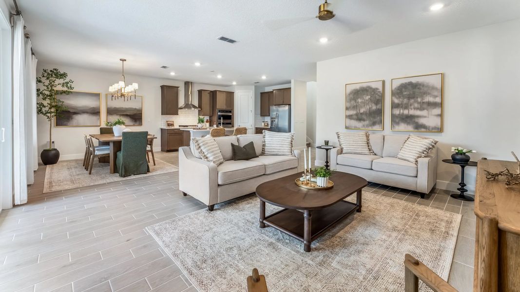 Open layout family room