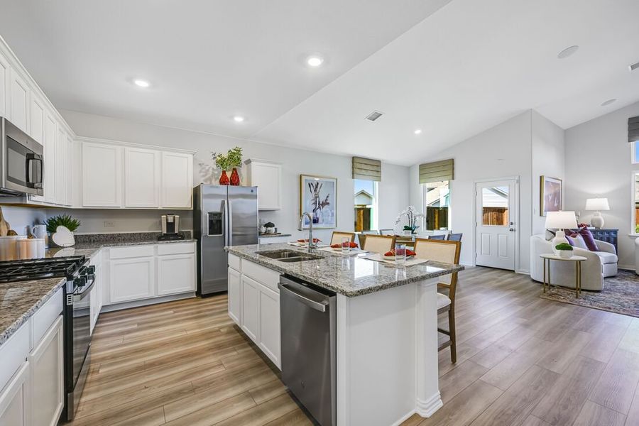 Representative furnished interior of a home built from the Round Rock by Taylor Morrison in River Ridge, Crandall (Image 6).