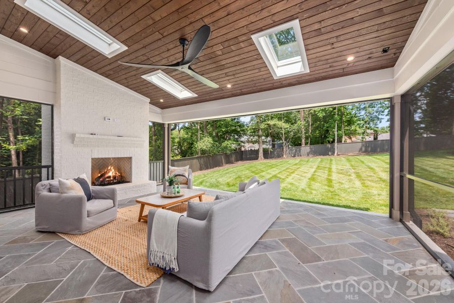Retractable screens, skylights and heaters