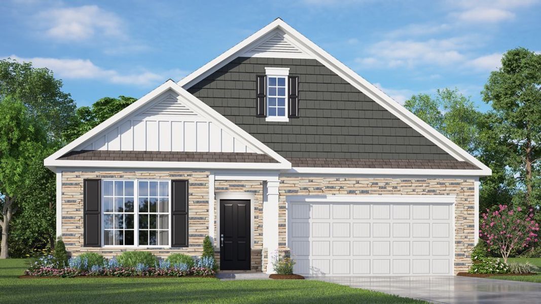 Representative exterior photo of a completed home built from the Dover by D.R. Horton in The Villas at Collinswood, Aberdeen, NC (Image 20).