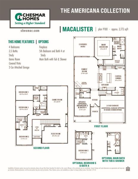 2D floor plan layout of this home in The Trails, New Caney, TX (Image 6).