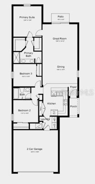 2D floor plan layout of this home in Cove at Coasterra, Palmetto, FL (Image 2). 2D floor plan layout of this home in Cove at Coasterra, Palmetto, FL (Image 2).
