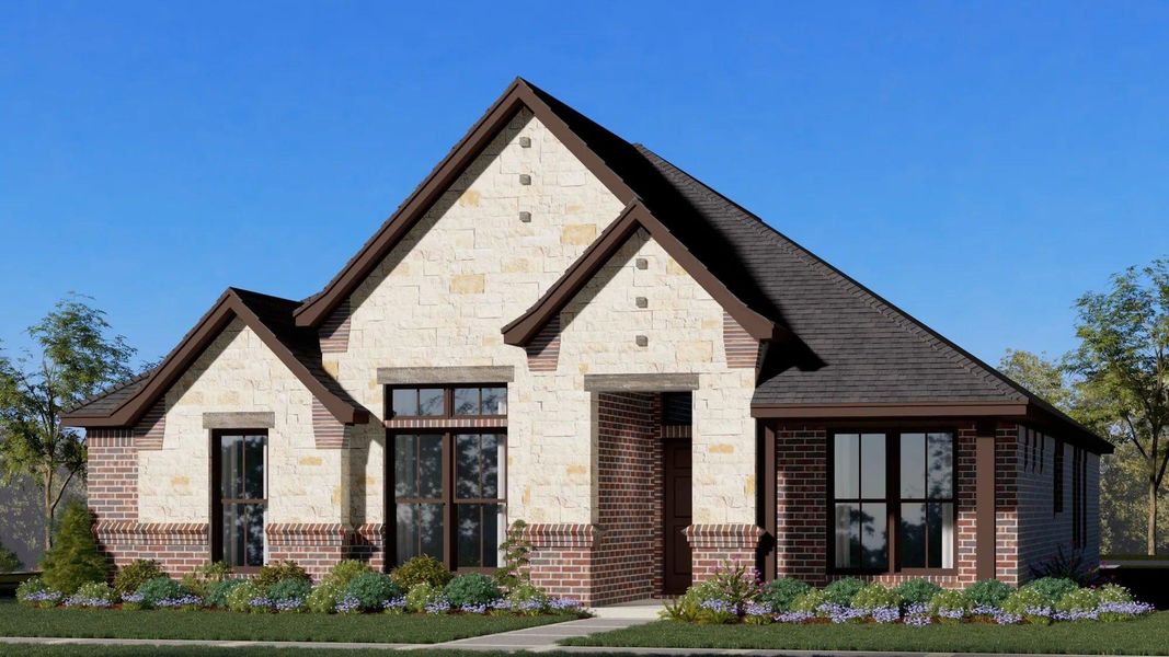 Representative exterior photo of a completed home built from the Concept 1958 by Risewell Homes in Redden Farms, Midlothian, TX (Image 7).