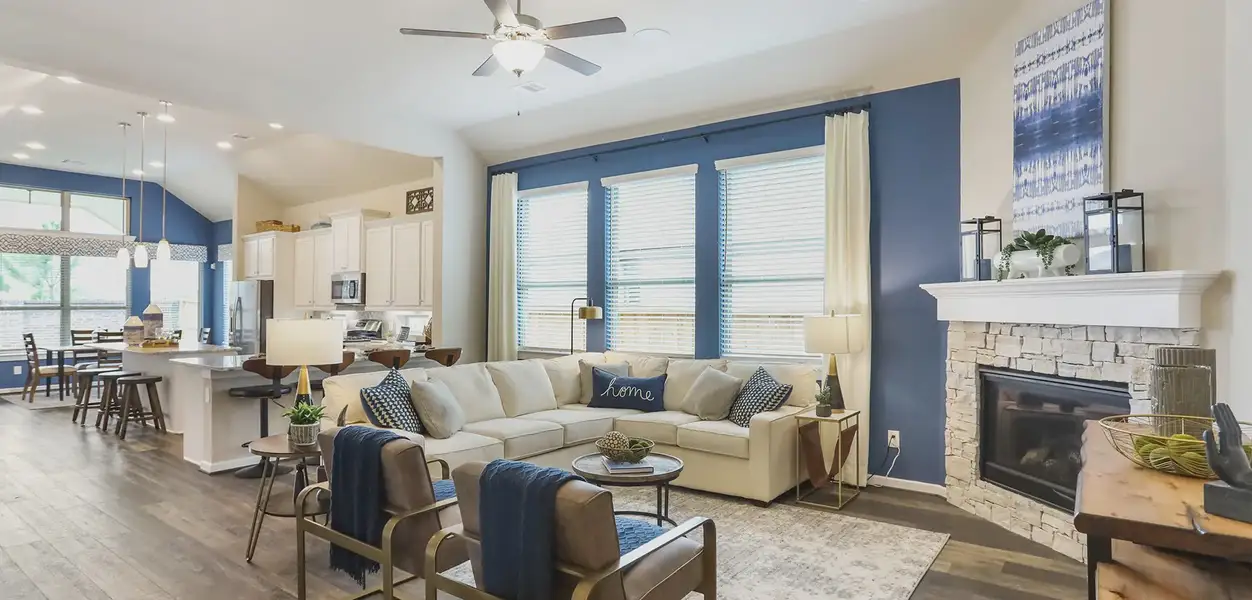 Representative furnished interior of a home built from the Oakley by Chesmar Homes in Brookewater 45's, Rosenberg (Image 5).