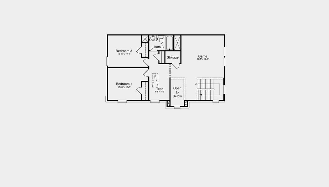 2D floor plan layout of this home in Parks at Foster Crossing, Anna, TX (Image 3).