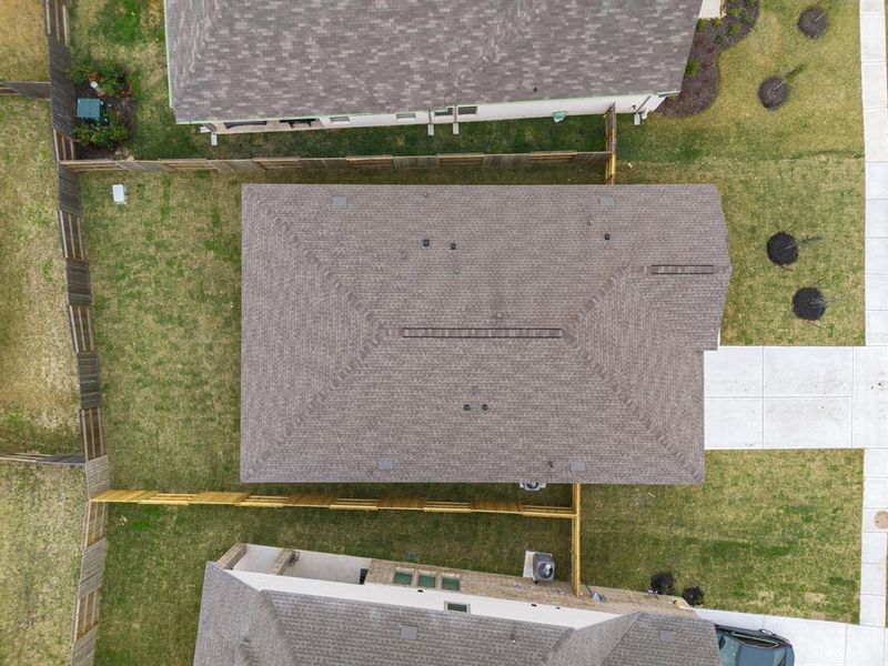 This aerial view of your home shows the amazing view of your lot.