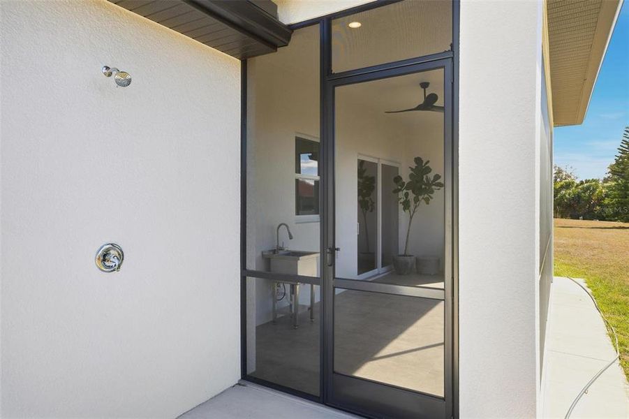 Exterior details and patio area of a home in , North Port (Image 27).
